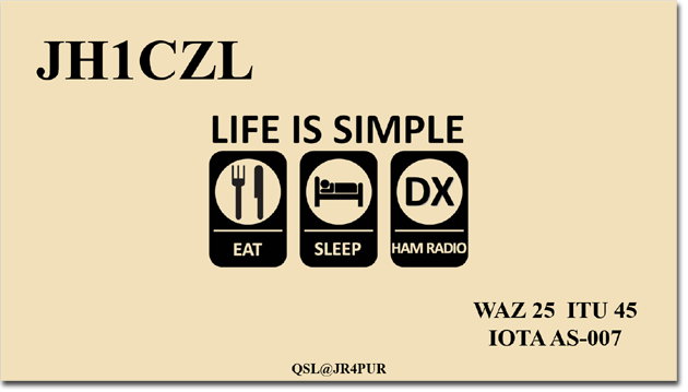 QSL@JR4PUR #407 - LIFE IS SIMPLE